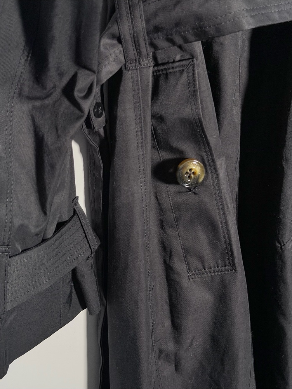 London Fog Classic Black Trench Coat Small - Picture 10 of 13